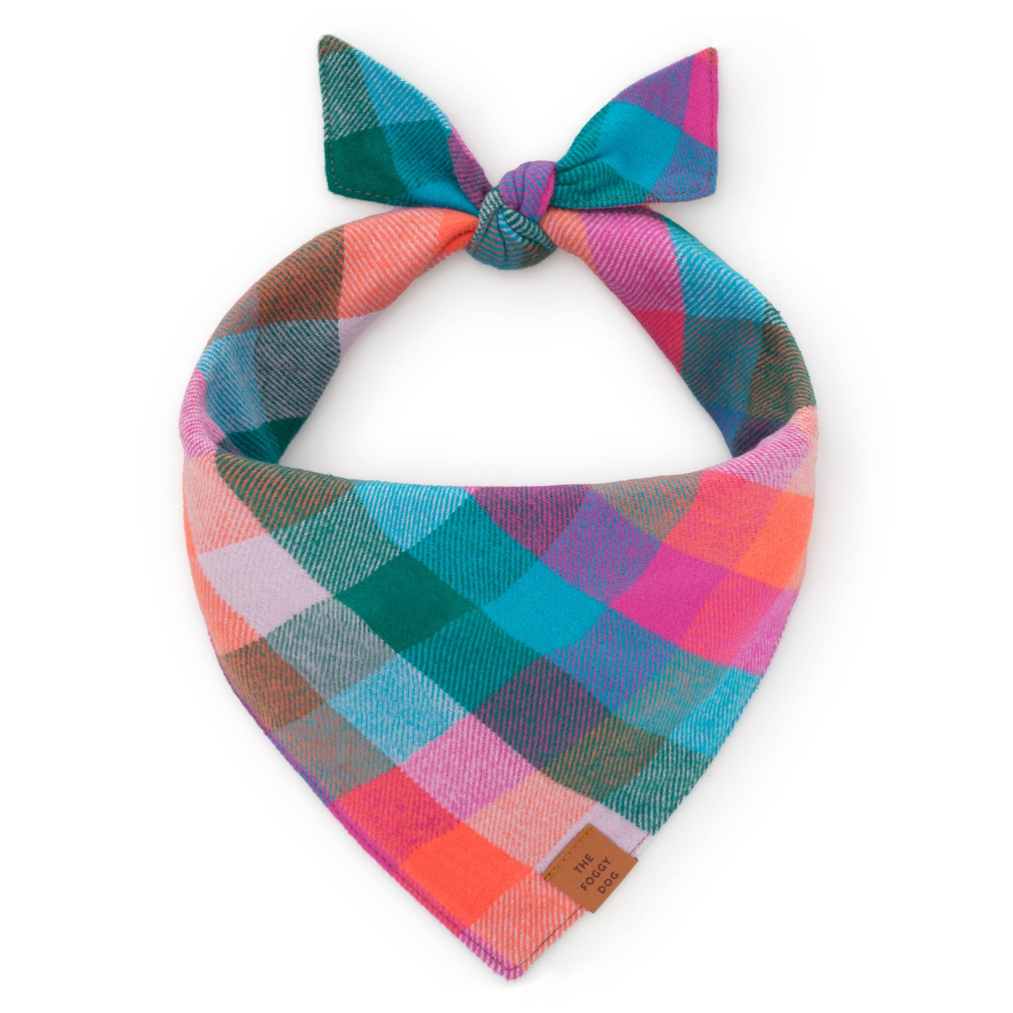 The Foggy Dog - Color Pop Flannel Dog Bandana