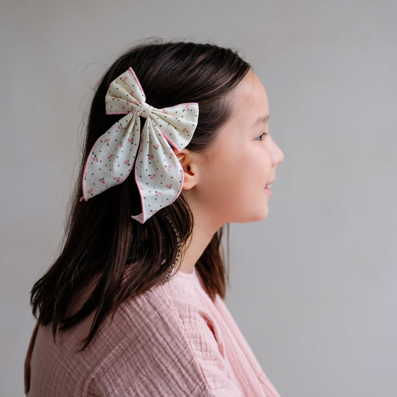 Mimi & Lula Cherry Print Bow | Cherry Hair Bow for Children