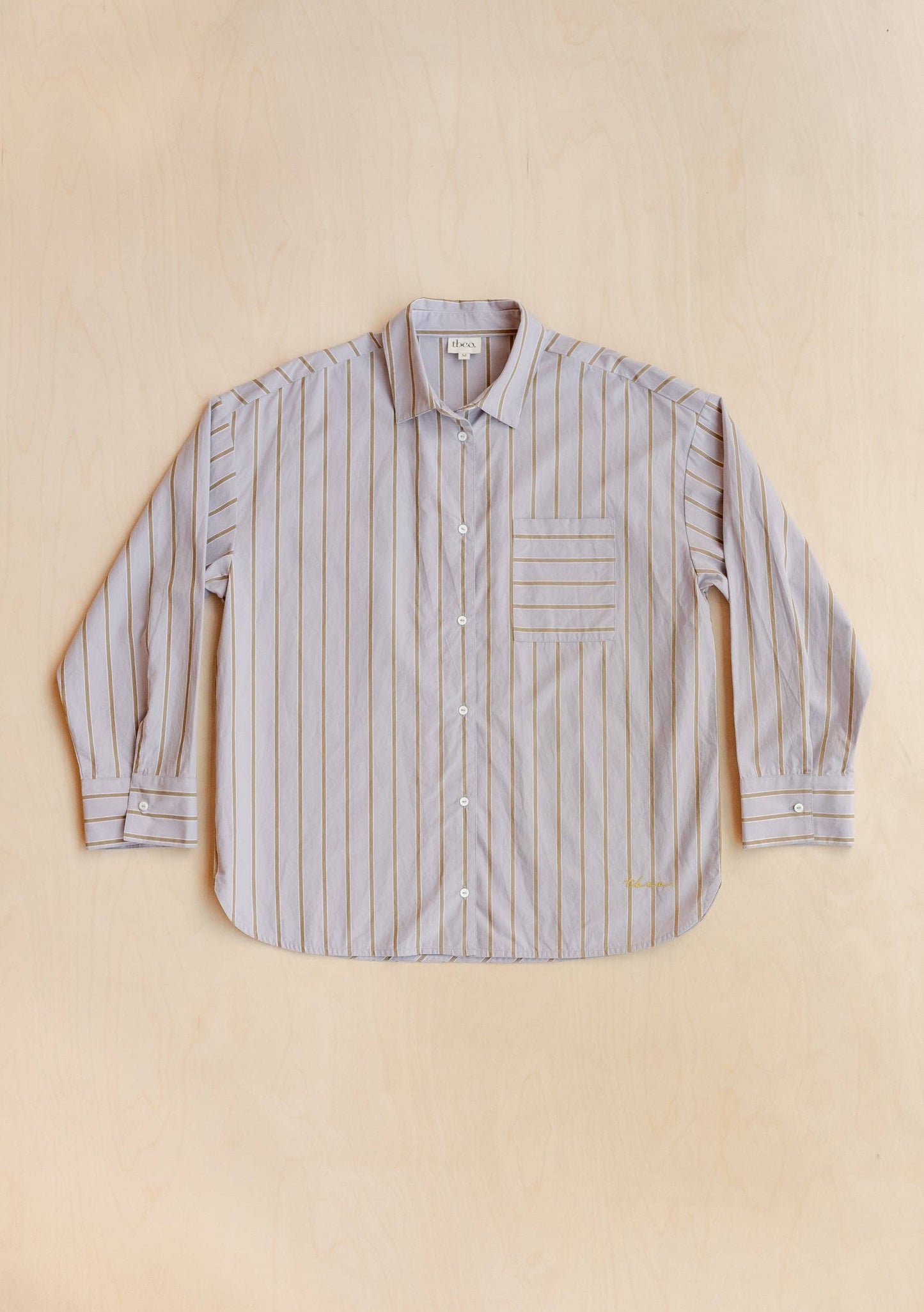 TBCo - Cotton Shirt in Lilac Stripe
