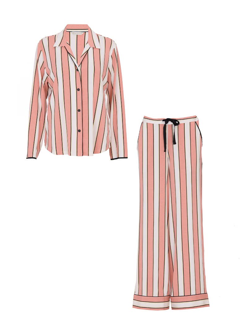 Cyberjammies - Bonnie Printed Stripe Jersey Pyjama Set