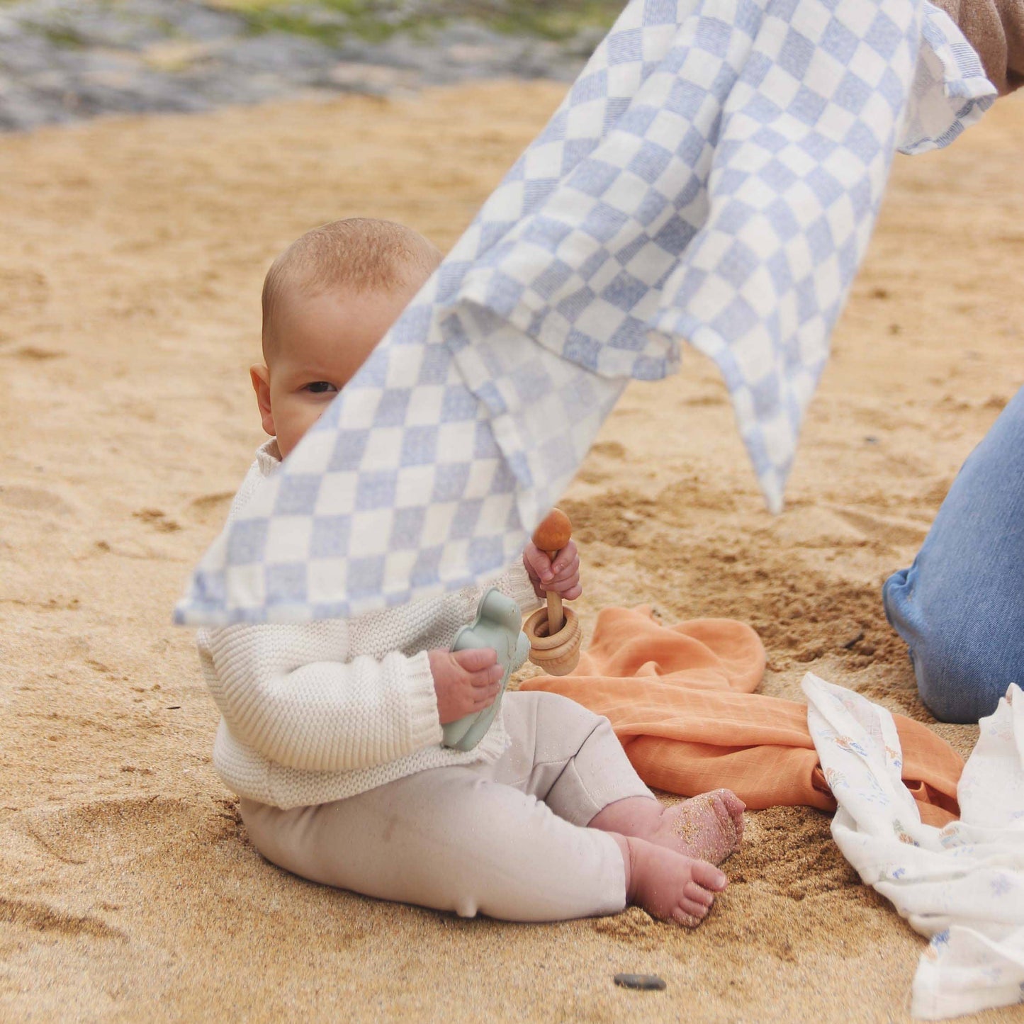 Avery Row - Organic Baby Muslin Squares Set of 3 - Coastline