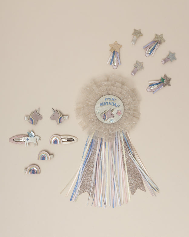 Mimi and Lula Unicorn Birthday Badge