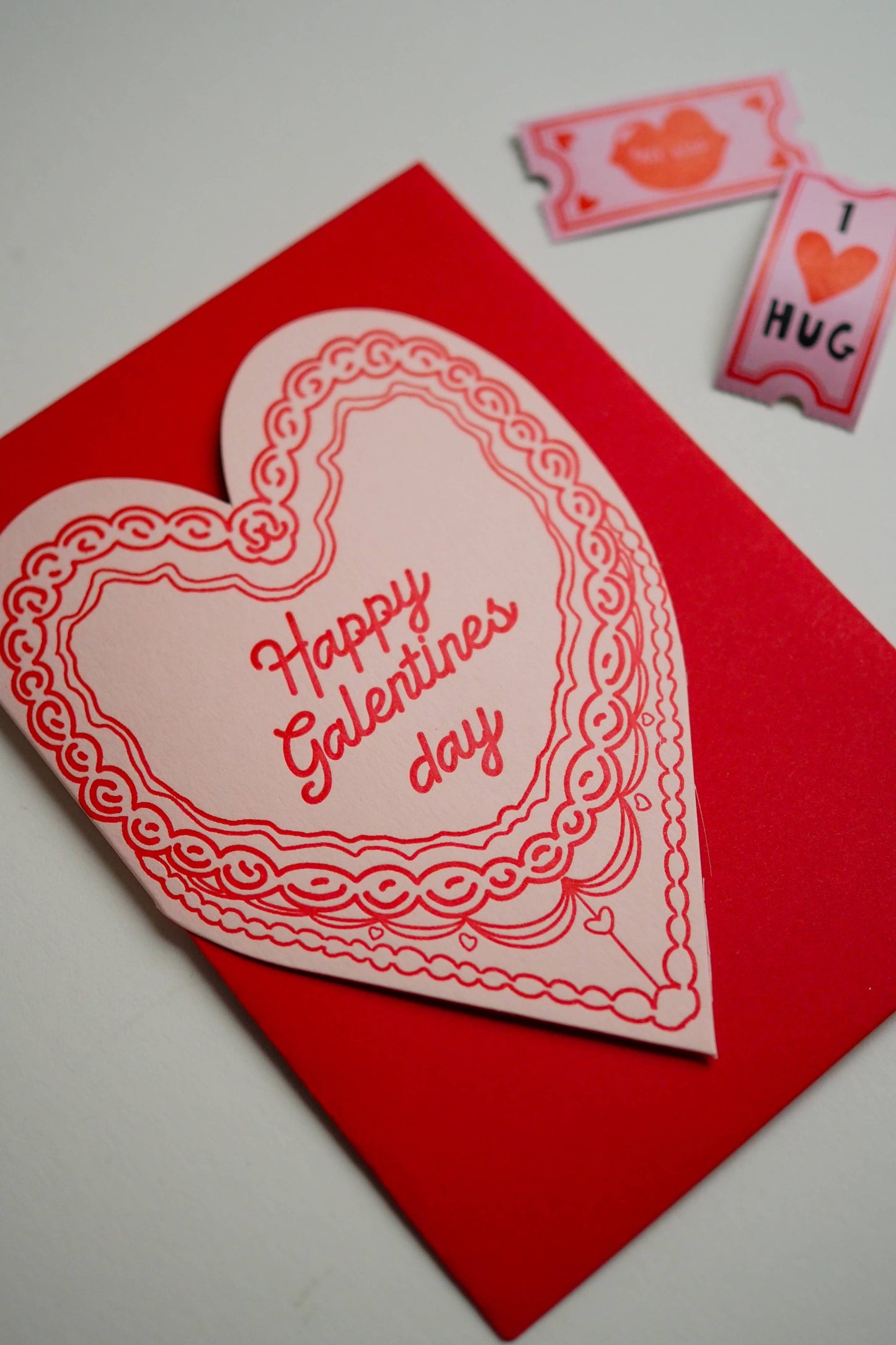 Happy Galentines cake heart card