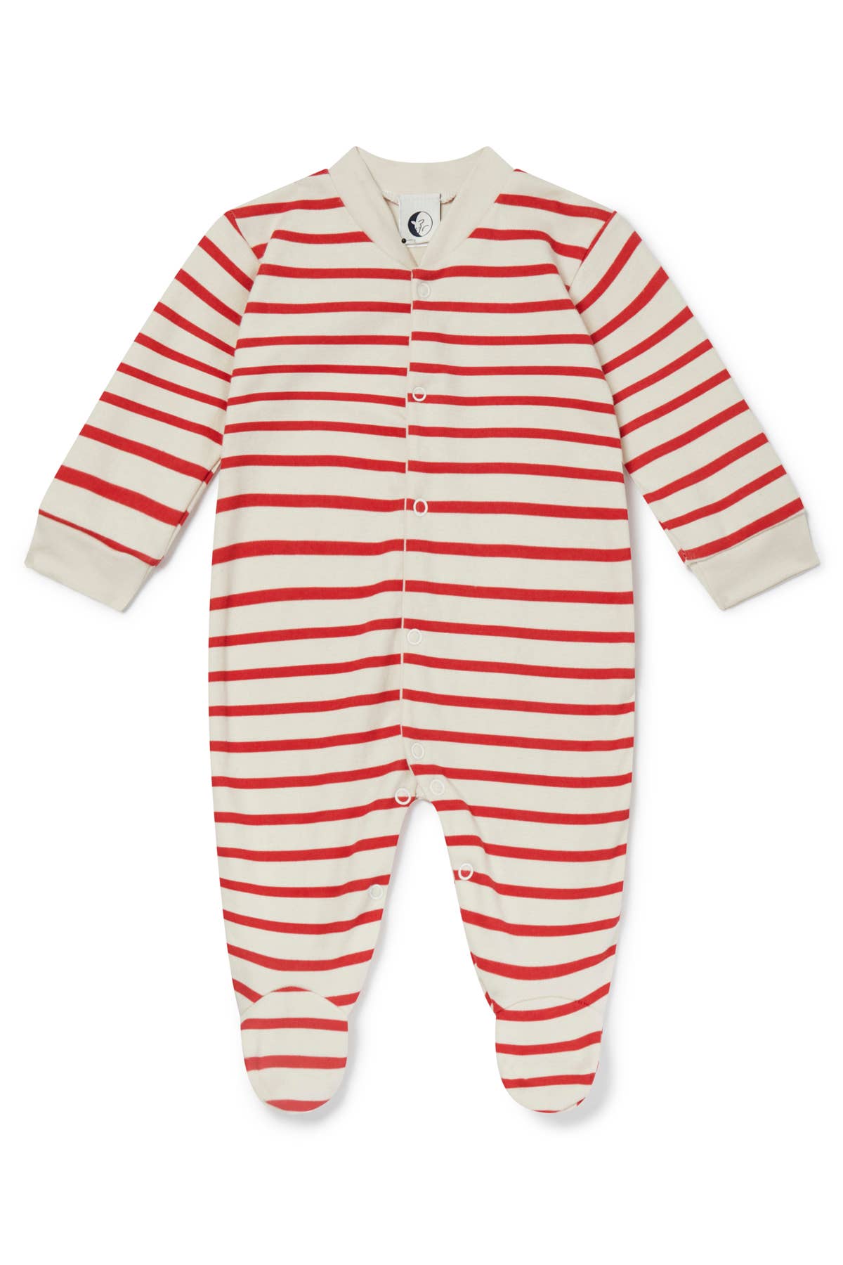 Sleepy Doe - BABY SLEEPSUIT | RED & OATMEAL BRETON