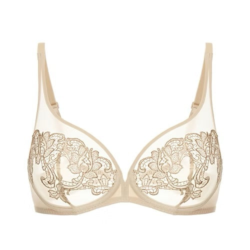 Simone Pérèle Saga Full-Coverage Plunge Bra in Topaz Beige | 36C