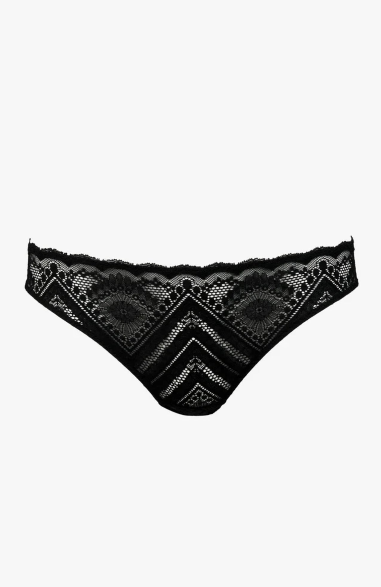 Maison Lejaby: Vertige Black graphic jacquard lace panties