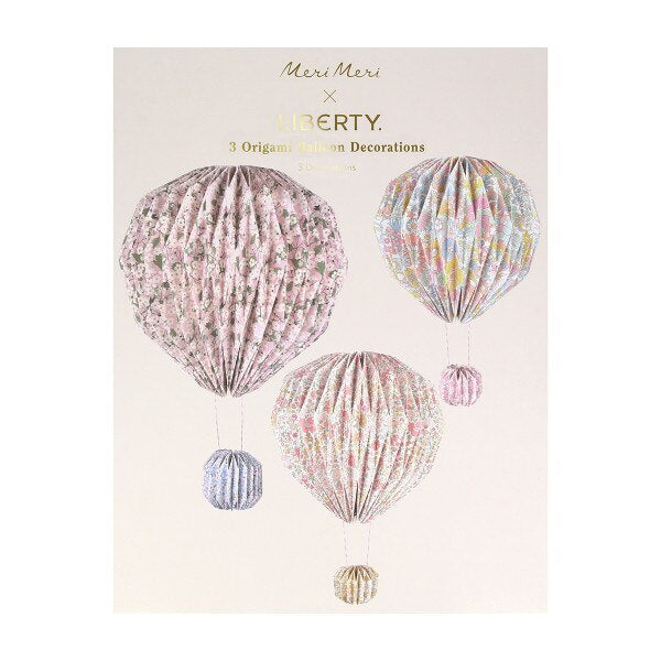 Meri Meri X Liberty Origami Hot Air Balloons (set of 3)