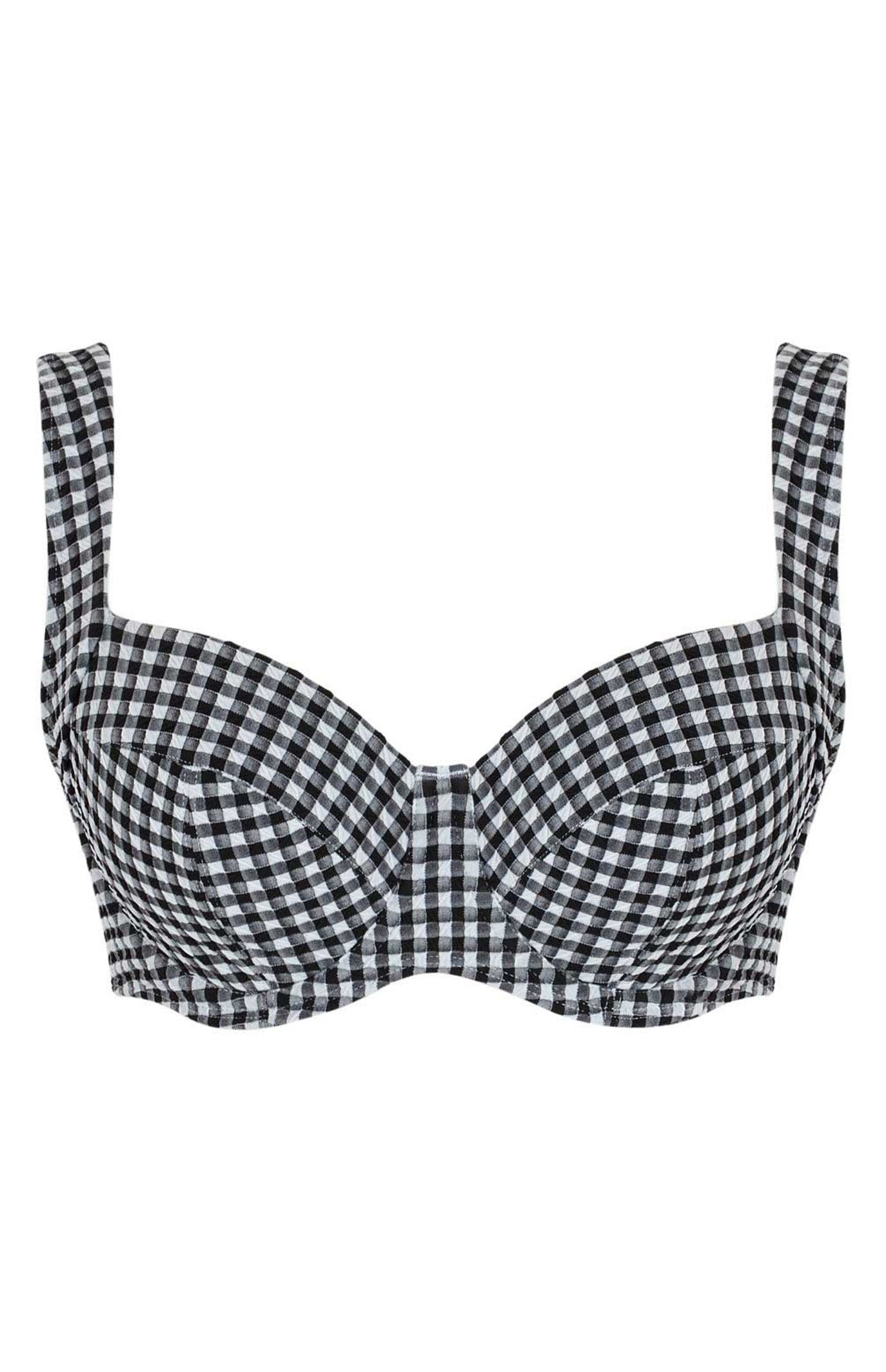 Olivia Full Cup Navy Gingham Underwired bikini Top