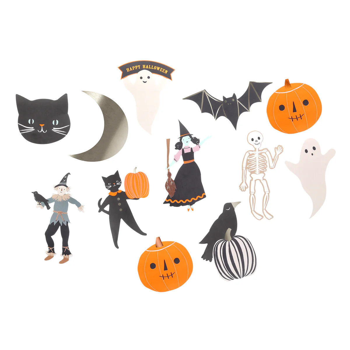Meri Meri fabulously Ghoulish Halloween Shaped Stickers (x25 stickers)