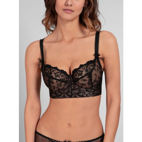 Empreinte Gaby Bustier Long Line Bra in Black