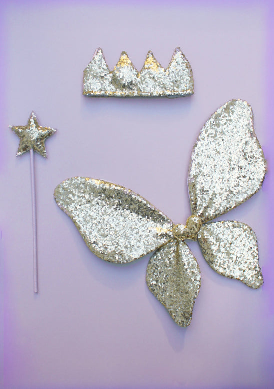 MIMI & LULA Fabulous Gold Sparkle Sequin Wings