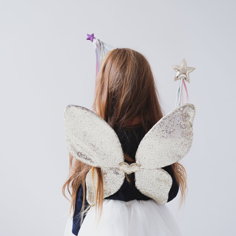 MIMI & LULA Fabulous Gold Sparkle Sequin Wings