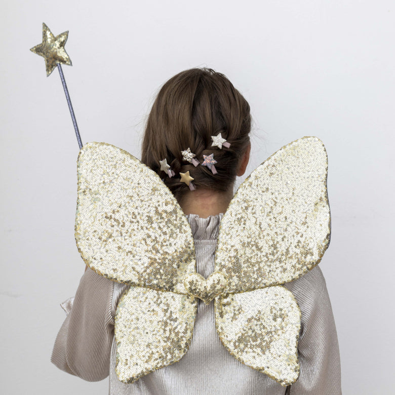 MIMI & LULA Fabulous Gold Sparkle Sequin Wings