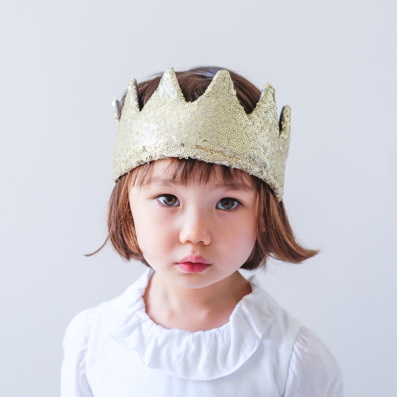 MIMI & LOLA Fabulous Gold Sparkle Sequin Crown