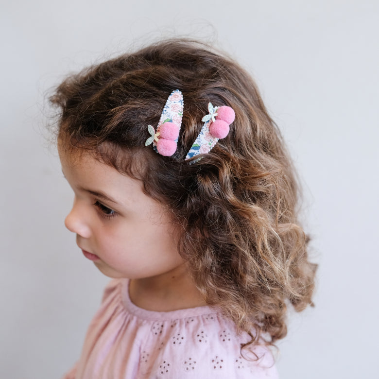 MIMI & LULA Floral Pom Pom Cherries Clips