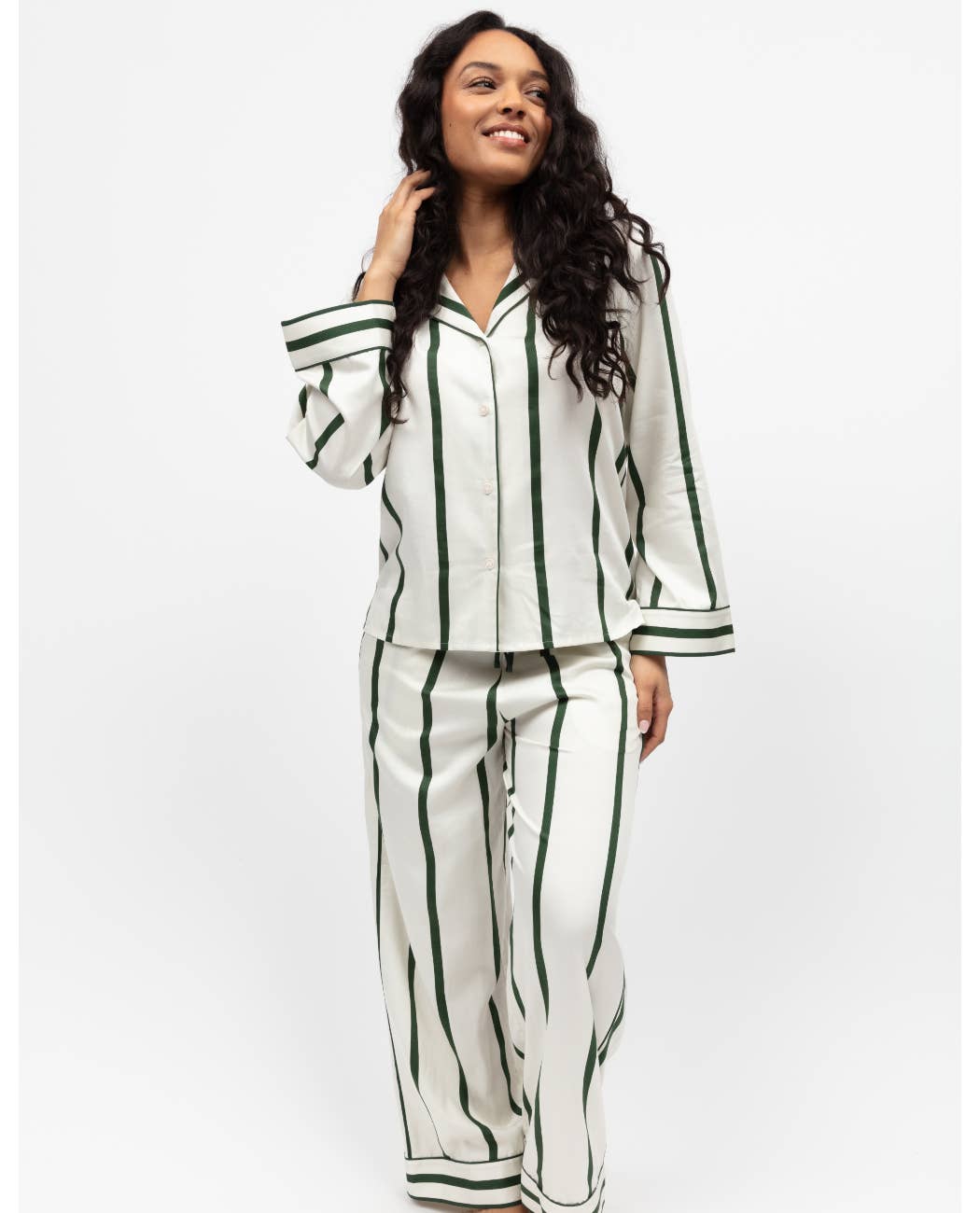 Cyberjammies - Maida Vale Green Stripe Pyjama Set