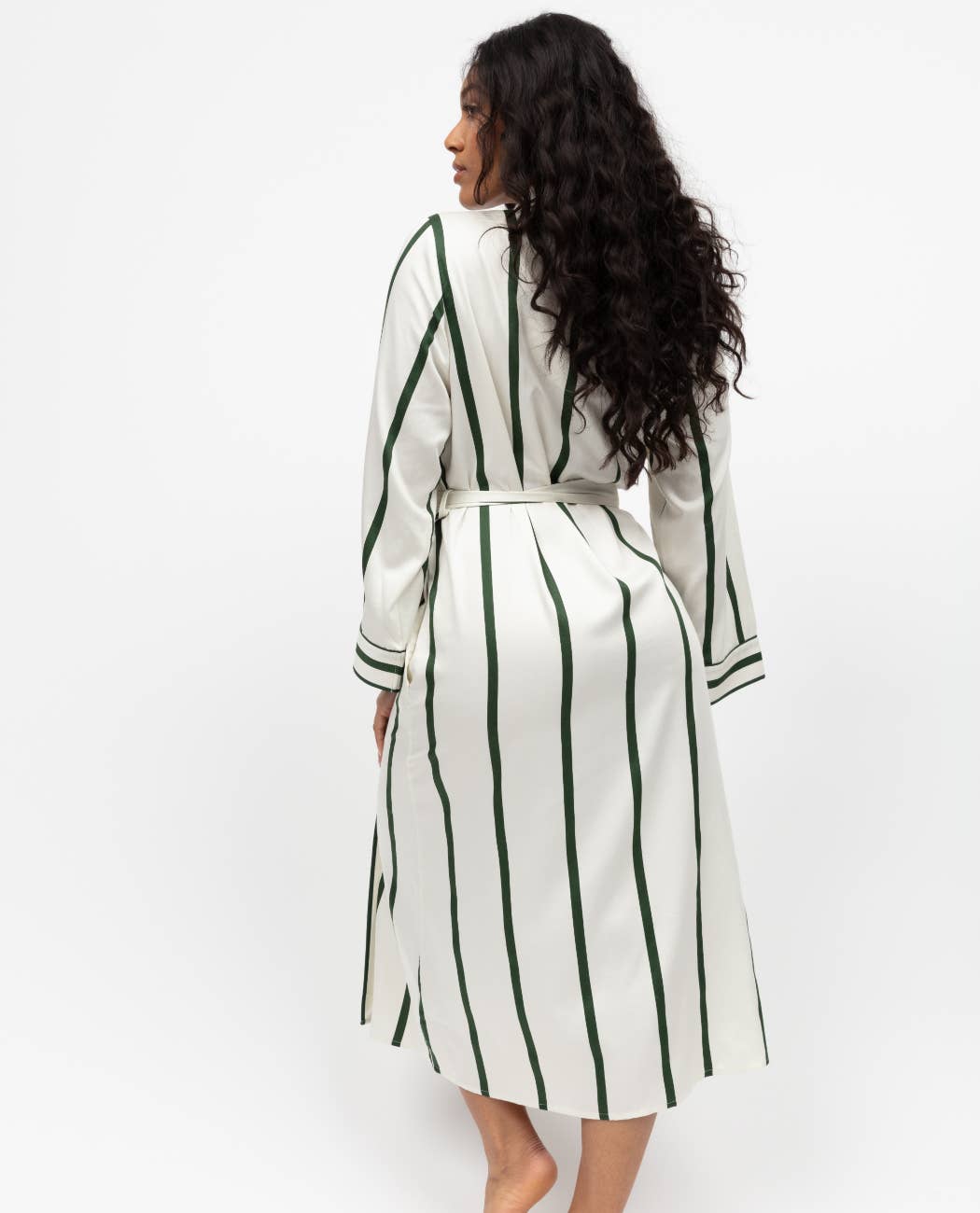 Cyberjammies - Maida Vale Green Stripe Long Dressing Gown