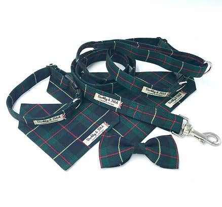 Barkley and Fetch - Green/Navy Tartan Dog Bandana