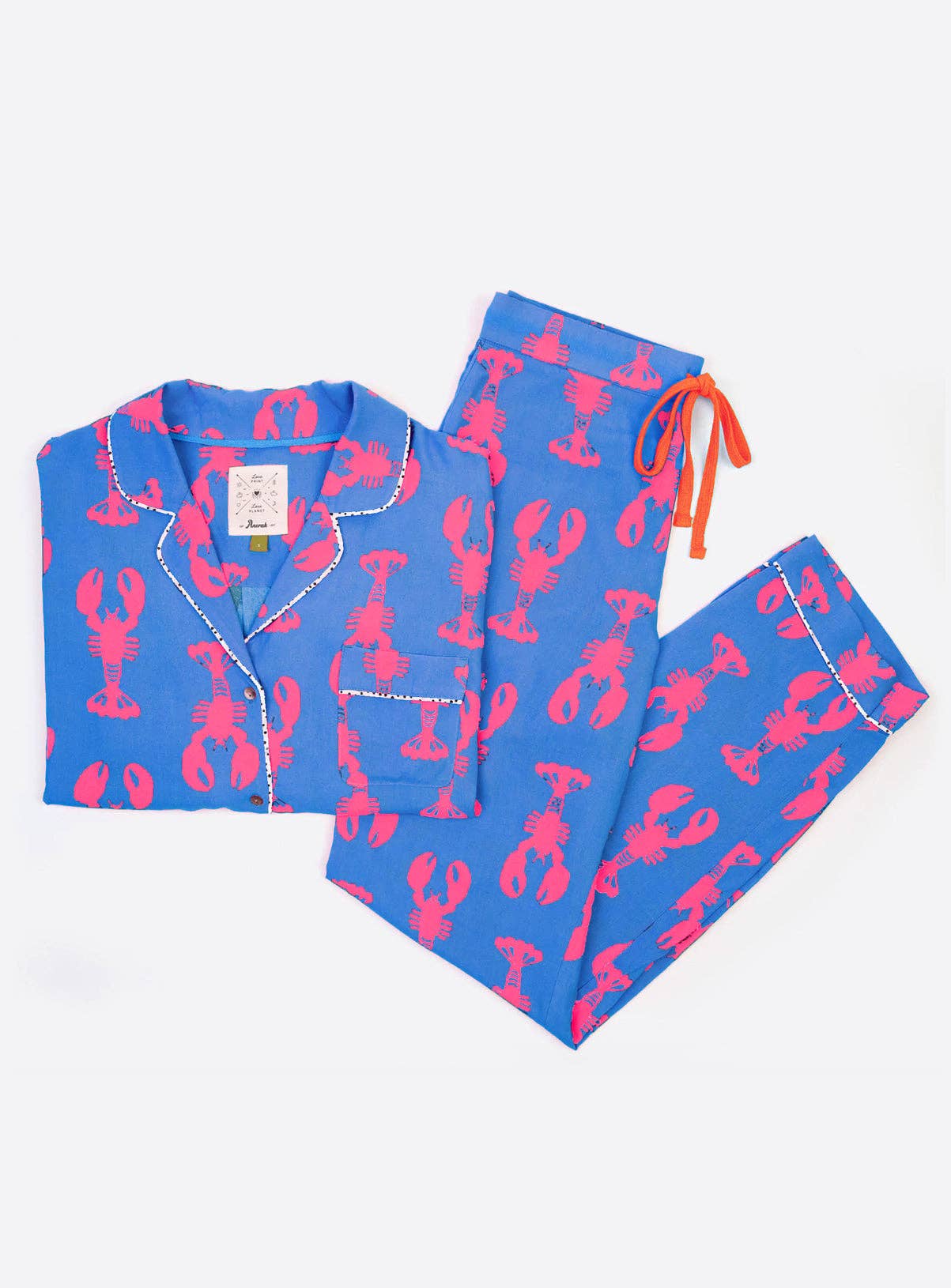 Anorak - Anorak Lobsters Ecovero PJ Set (Blue/ Pink)