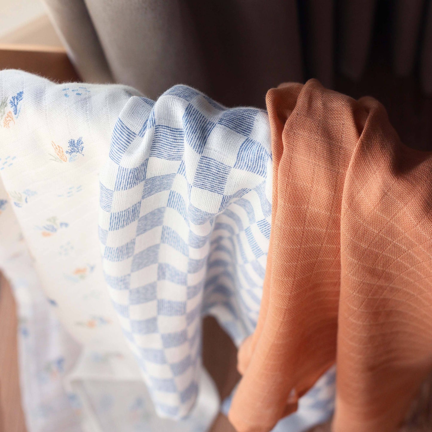 Avery Row - Organic Baby Muslin Squares Set of 3 - Coastline