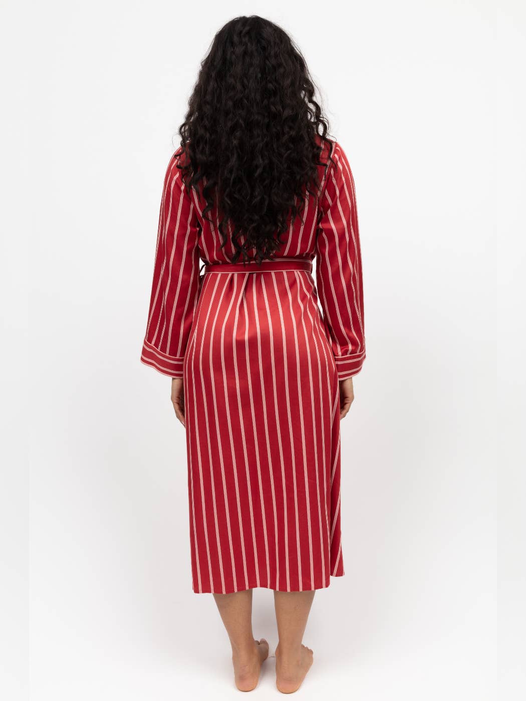 Cyberjammies - Shoreditch Rust Printed Stripe Long Dressing Gown