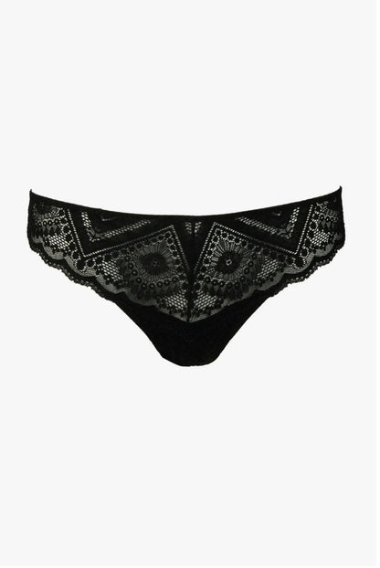 Maison Lejaby: Vertige Black graphic jacquard lace thong