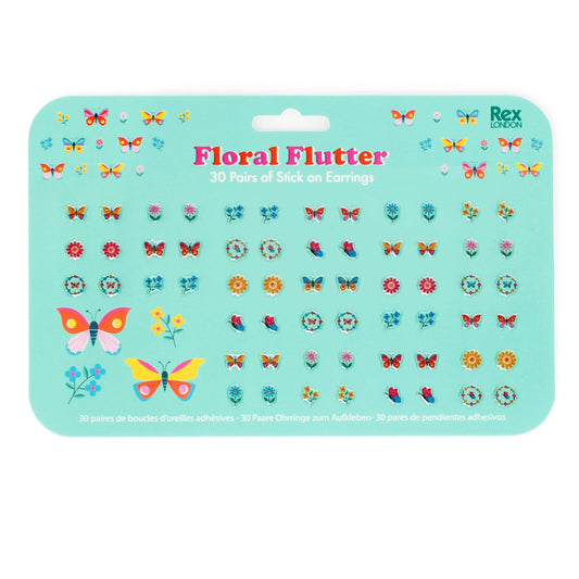 Rex London UK - Stick On Earrings (30 Pairs) - Floral Flutter