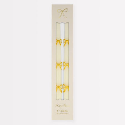 Meri Meri Gold Bow Table Candles x2