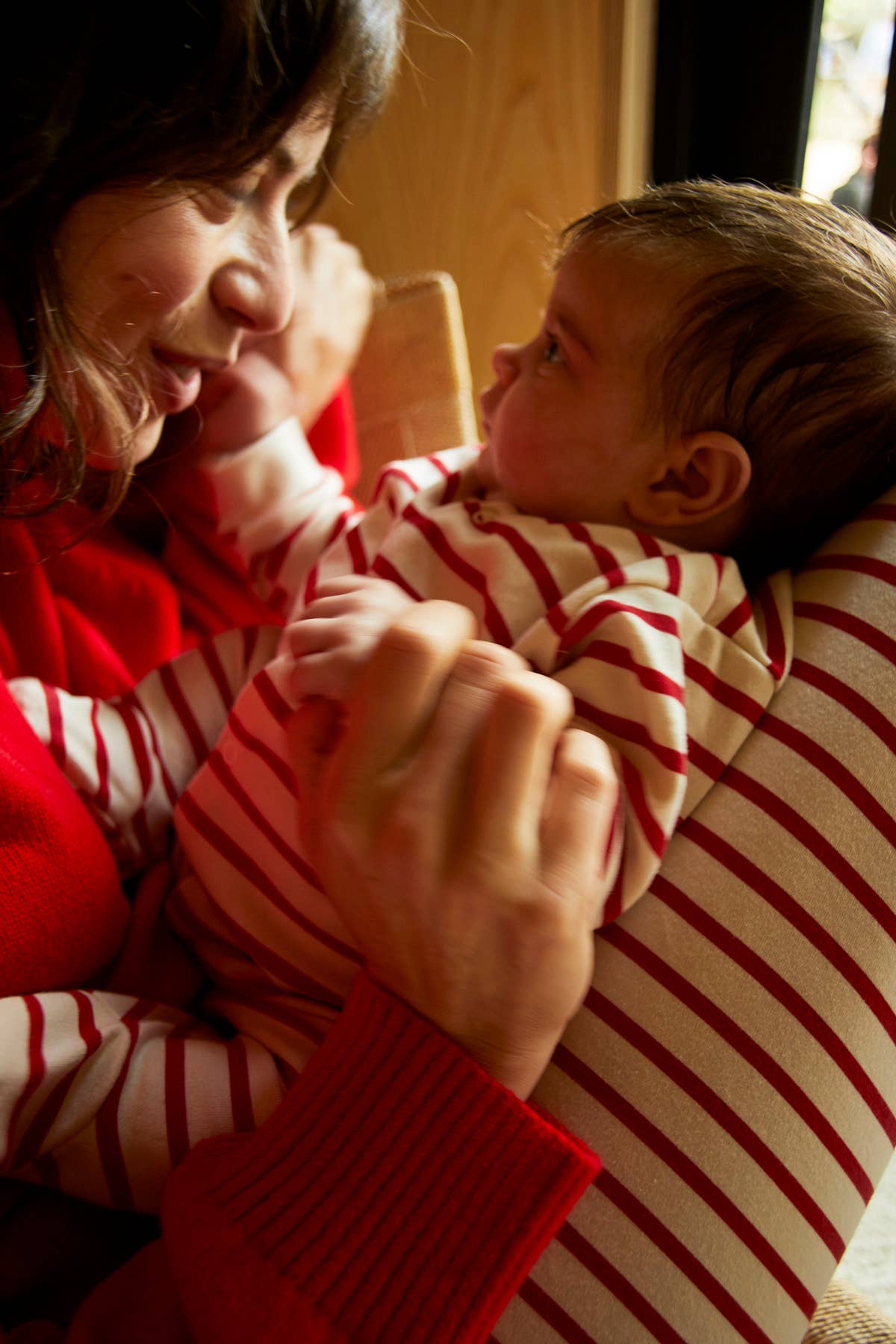 Sleepy Doe -  BABY SLEEPSUIT | RED & OATMEAL BRETON