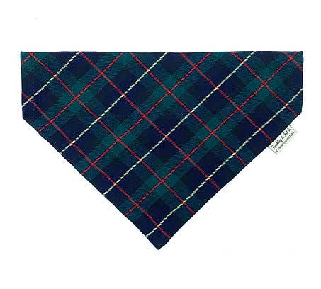 Barkley and Fetch - Green/Navy  Tartan Dog Bandana