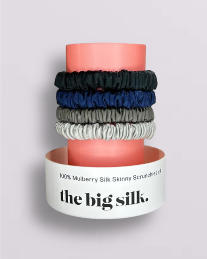 The Big Silk - Set of 4 Organic Silk Scrunchies - Best Seller