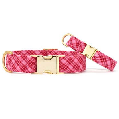 The Foggy Dog - HTH x TFD Katherine Plaid Valentine's Day Dog Collar