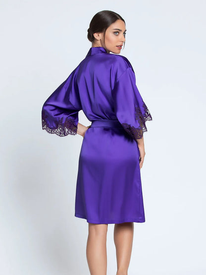 Mid-length Negligee Gown in Ocean Bleu