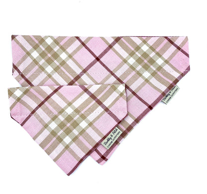 Barkley and Fetch - Pale Pink Tartan Dog Bandana