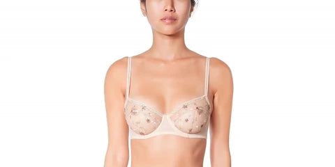 Huit Rêveuse Embroidered Demi-Cup Bra | Champagne