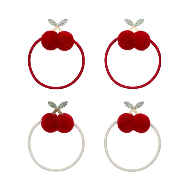 Mimi & Lula Pom Pom Cherries Ponies | Cherry Hair Bobbles for Children