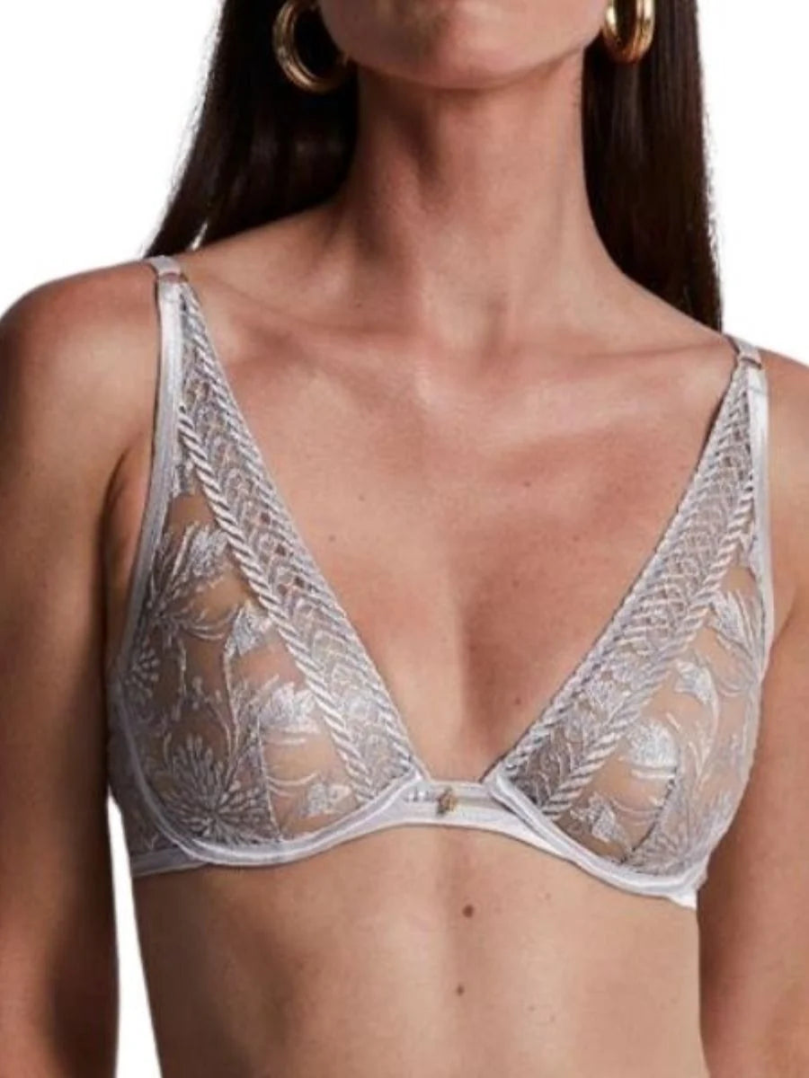 Aubade Magnetic Spell Ultra-Plunge Triangle Bra | Platinum