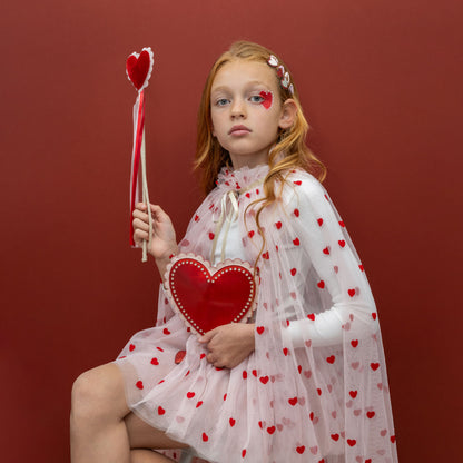 Mimi & Lula Heart Tulle Cape | Children’s Heart Print Dress Up Cape