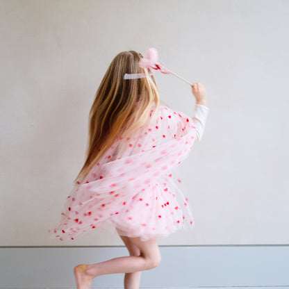 Mimi & Lula Heart Tulle Cape | Children’s Heart Print Dress Up Cape