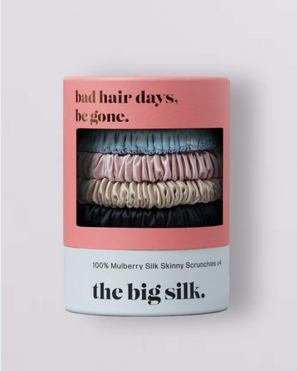 The Big Silk - Set of 4 Organic Silk Scrunchies - Best Seller