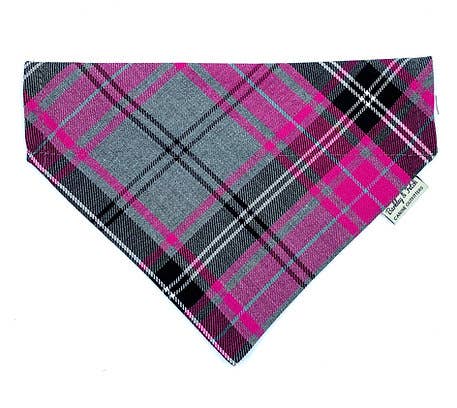 Barkley and Fetch - Pink/Grey Tartan Dog Bandana