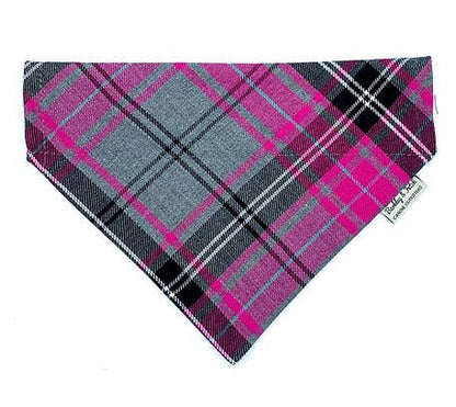 Barkley and Fetch - Pink/Grey Tartan Dog Bandana