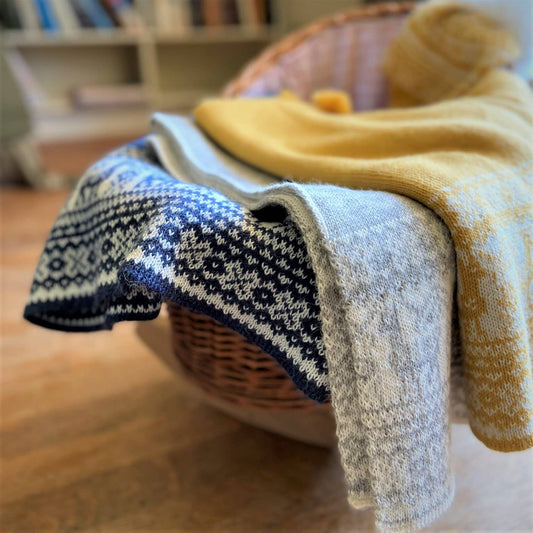 Samantha Holmes Alpaca Fair Isle Baby Blanket/Shawl - Limited Edition