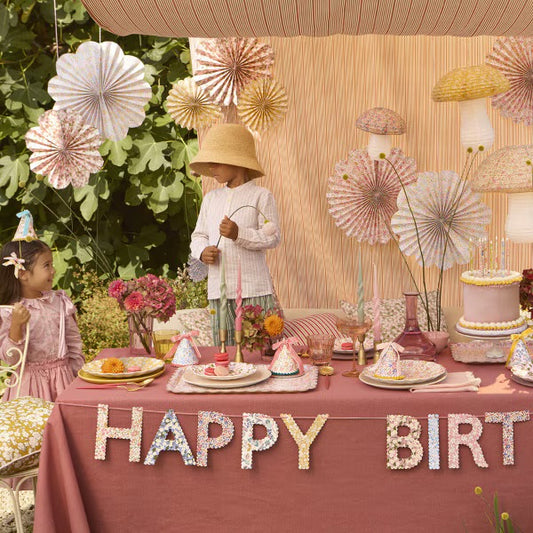 Meri Meri x Liberty Paper Pinwheel Decorations (Set of 6) | Liberty Party Decorations