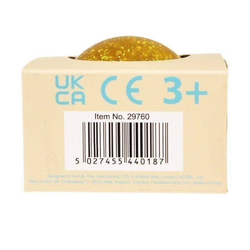 Rex. Glitter Bouncy Ball - Gold Dog