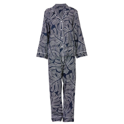 Fable and Eve - Knightsbridge Navy Leaf Pyjama Set