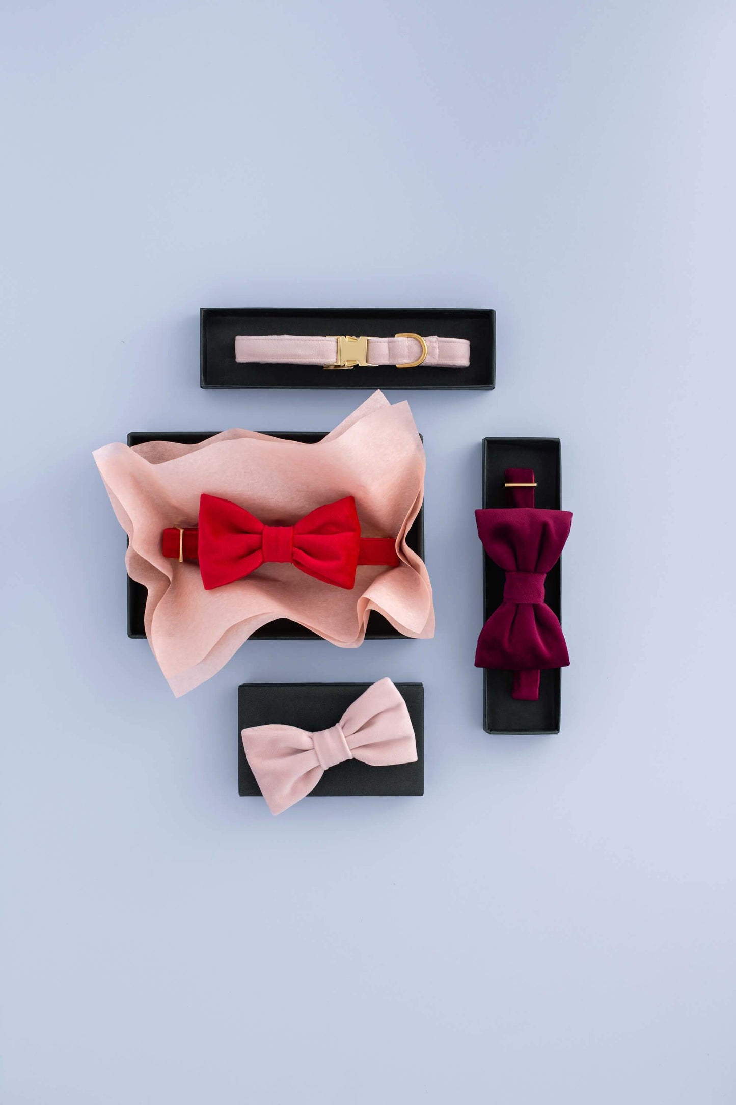 The Foggy Dog - Burgundy Velvet Valentine's Day Dog Bow Tie