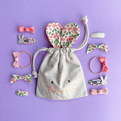 Mimi & Lula Easter Hair Clips Gift Set | Bunny Pouch & Spring Hair Slides