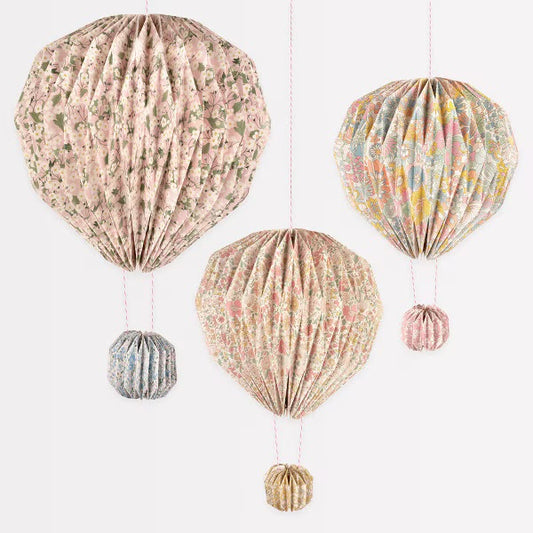 Meri Meri X Liberty Origami Hot Air Balloons (set of 3)