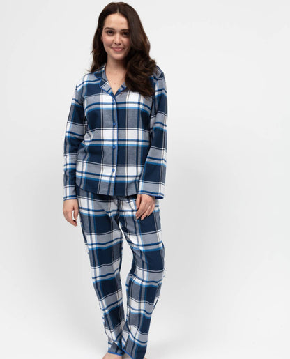 Cyberjammies - Frosty Navy Brushed Check Pyjama Set